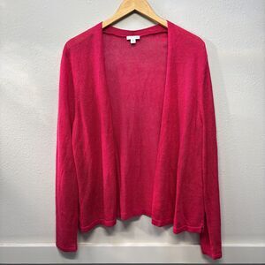 J. Jill Womens XL Linen Blend Red Open Cardigan Jacket